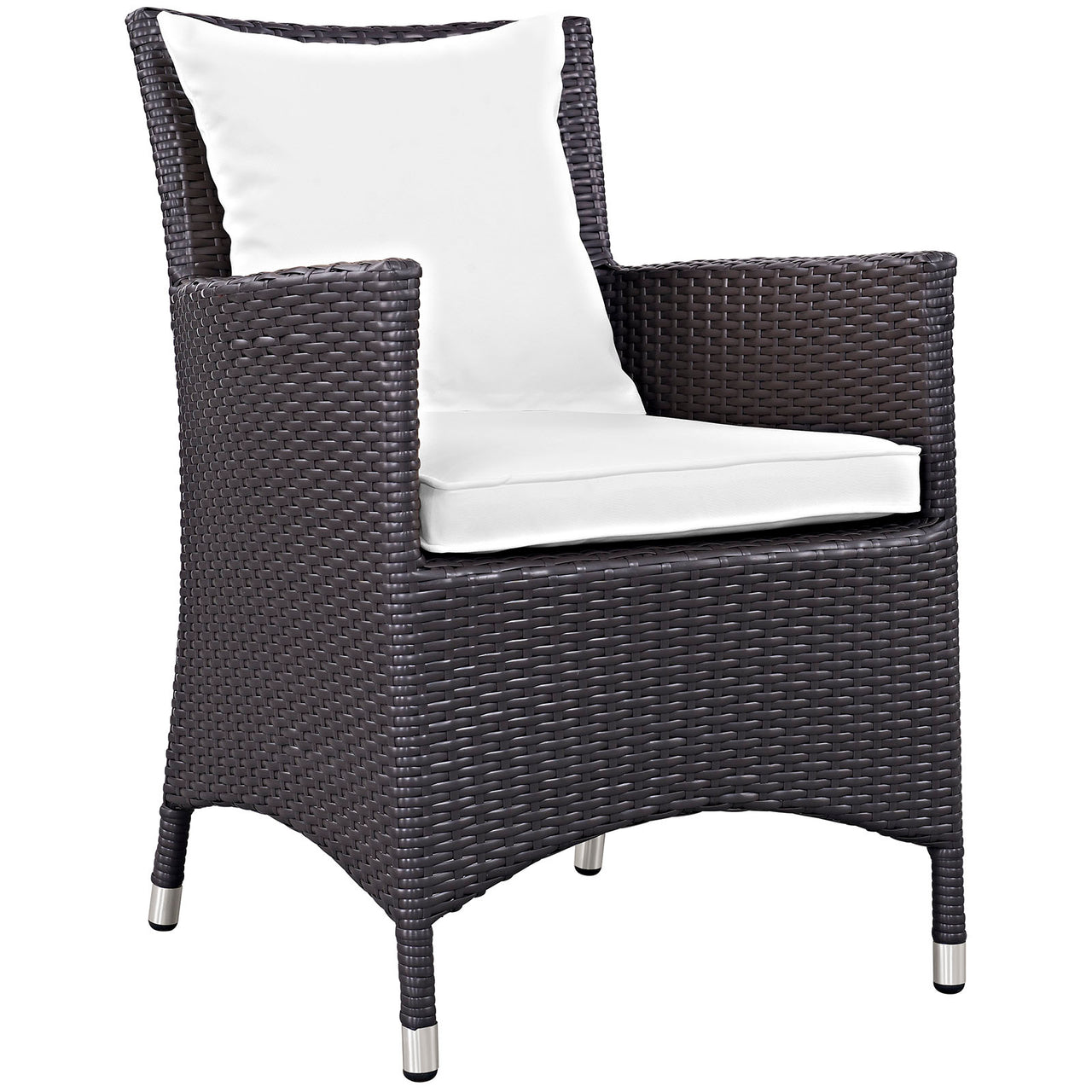 Convene 2 Piece Outdoor Patio Dining Set, Espresso & White