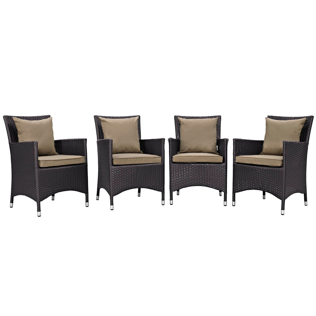 Conversation 4-Piece Alfresco Dining Chair Set, Espresso & Mocha