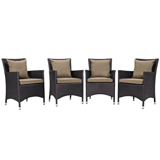 Conversation 4-Piece Alfresco Dining Chair Set, Espresso & Mocha