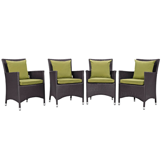 Conversation 4-Piece Alfresco Dining Chair Set, Espresso & Peridot