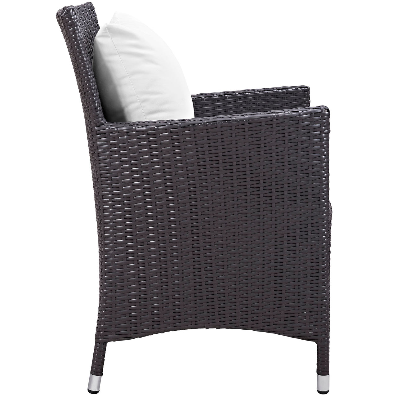 Conversation 4-Piece Alfresco Dining Chair Set, Espresso & White