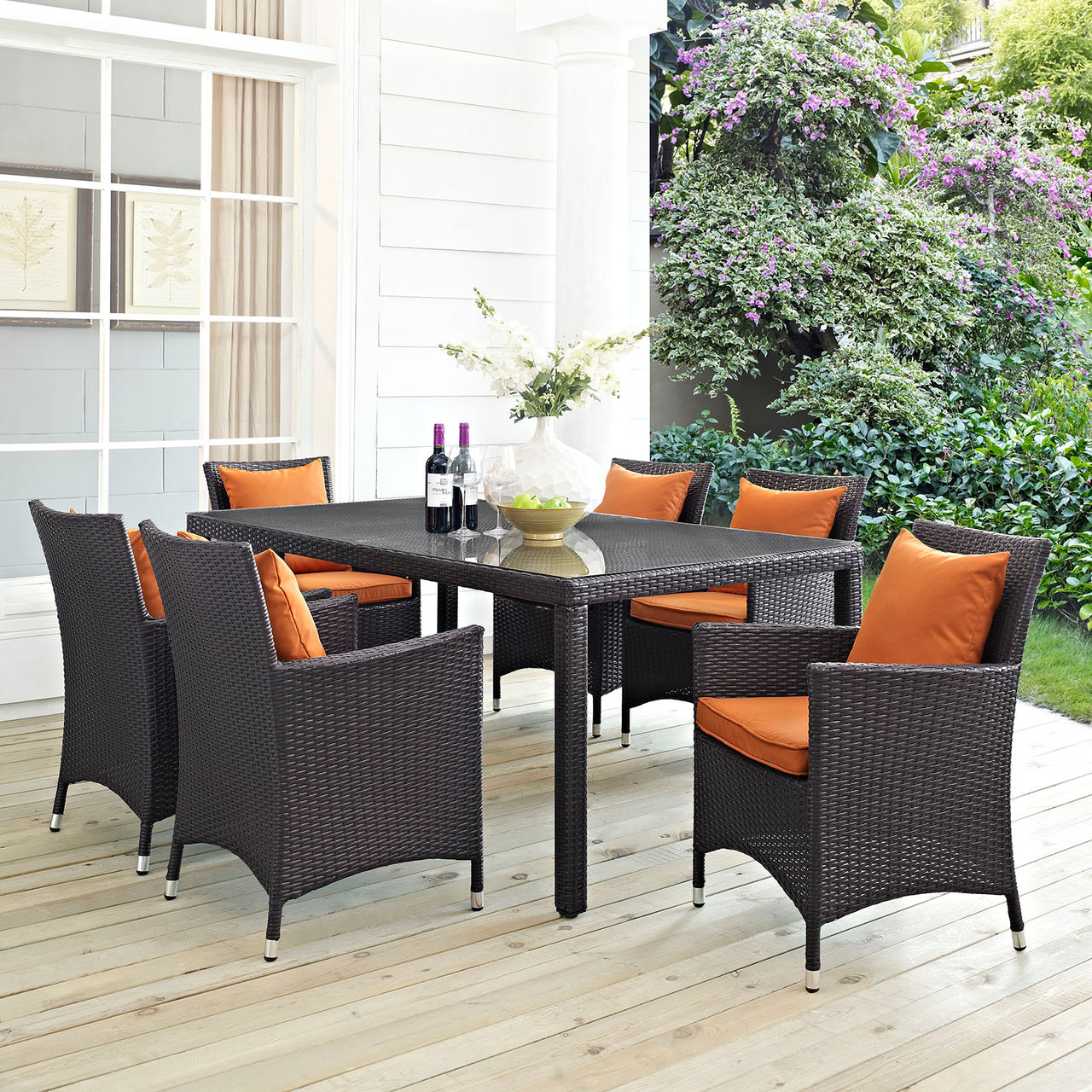 Conversation 2-Piece Alfresco Dining Set, Espresso & Orange