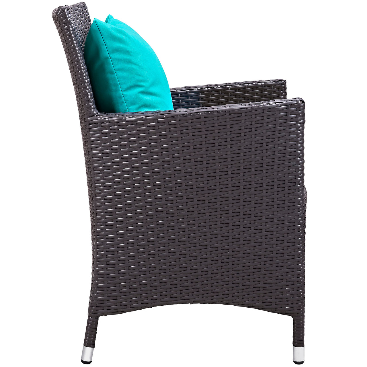 Convene 7 Piece Outdoor Patio Dining Set, Espresso & Turquoise