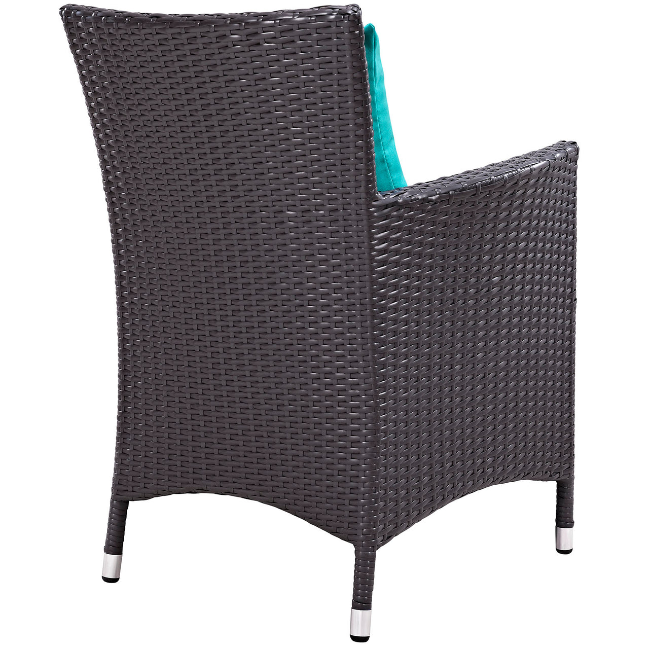Convene 7 Piece Outdoor Patio Dining Set, Espresso & Turquoise