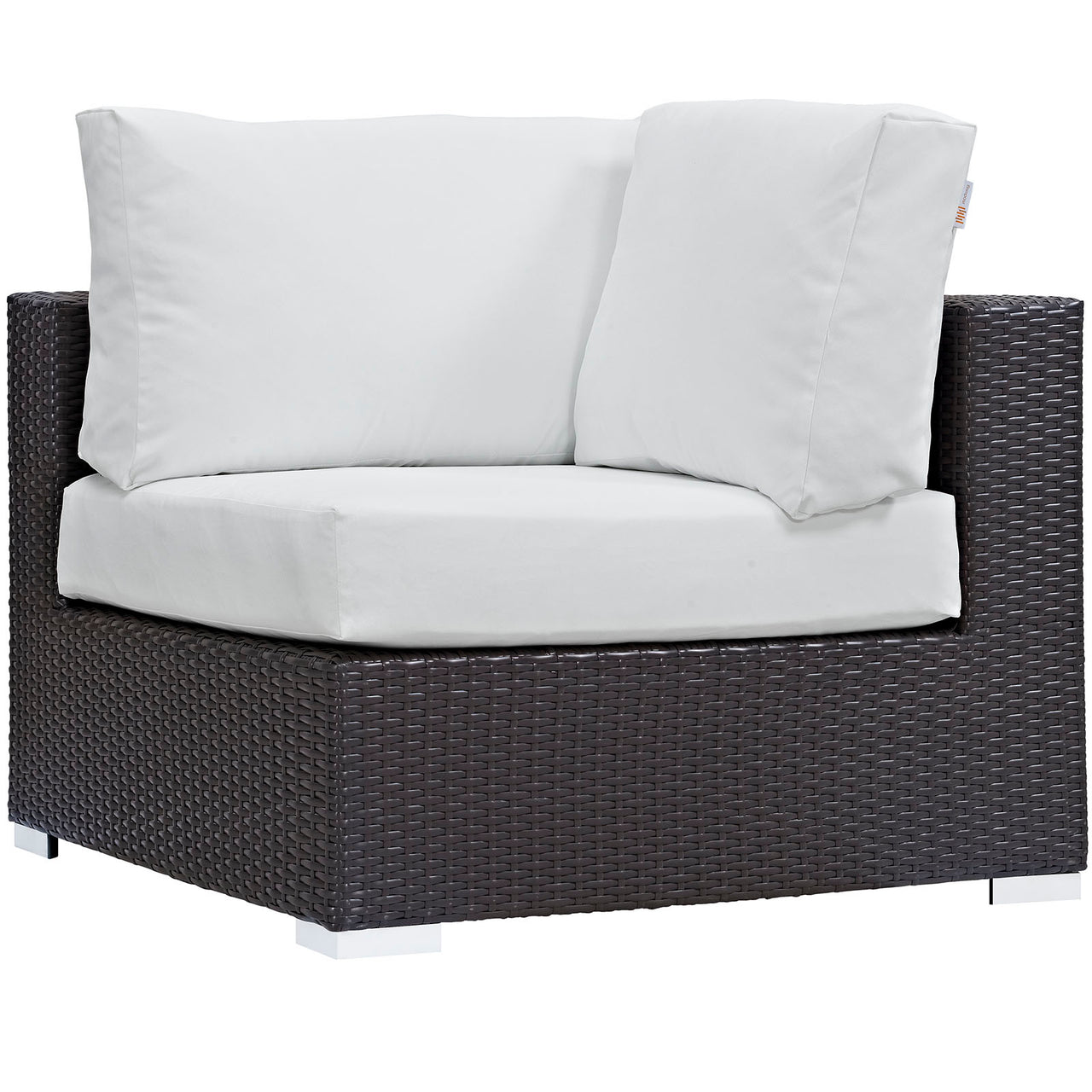 Convene 7 Piece Outdoor Patio Sectional Set, Espresso & White