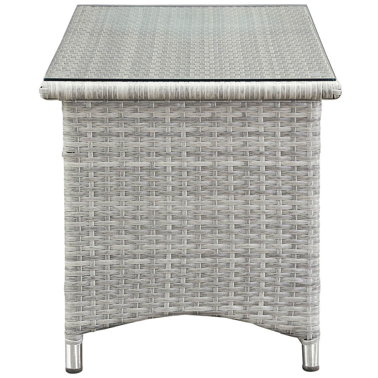 Bridge 4 Piece Outdoor Patio Conversation Set, Light Gray & Beige
