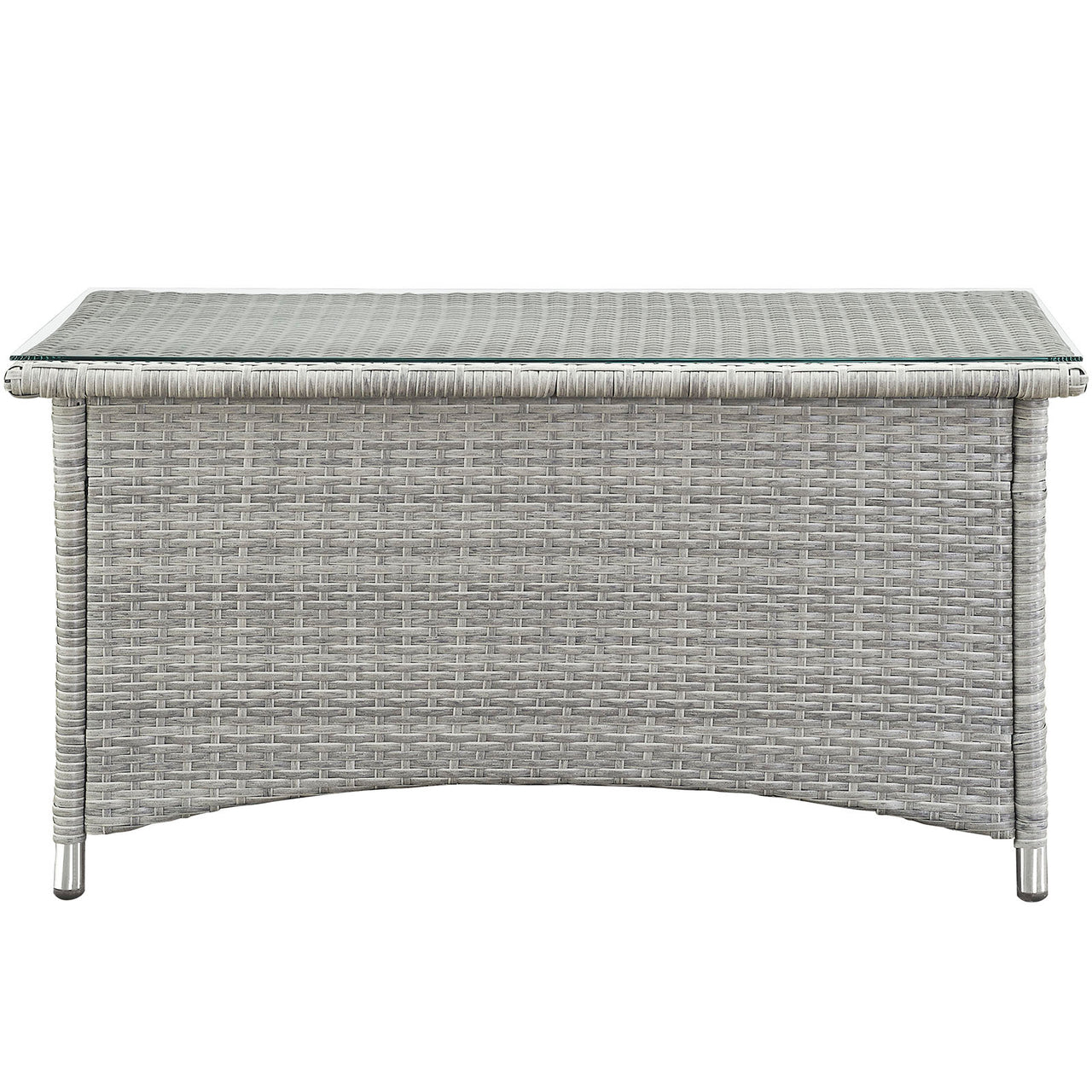 Bridge 4 Piece Outdoor Patio Conversation Set, Light Gray & Beige