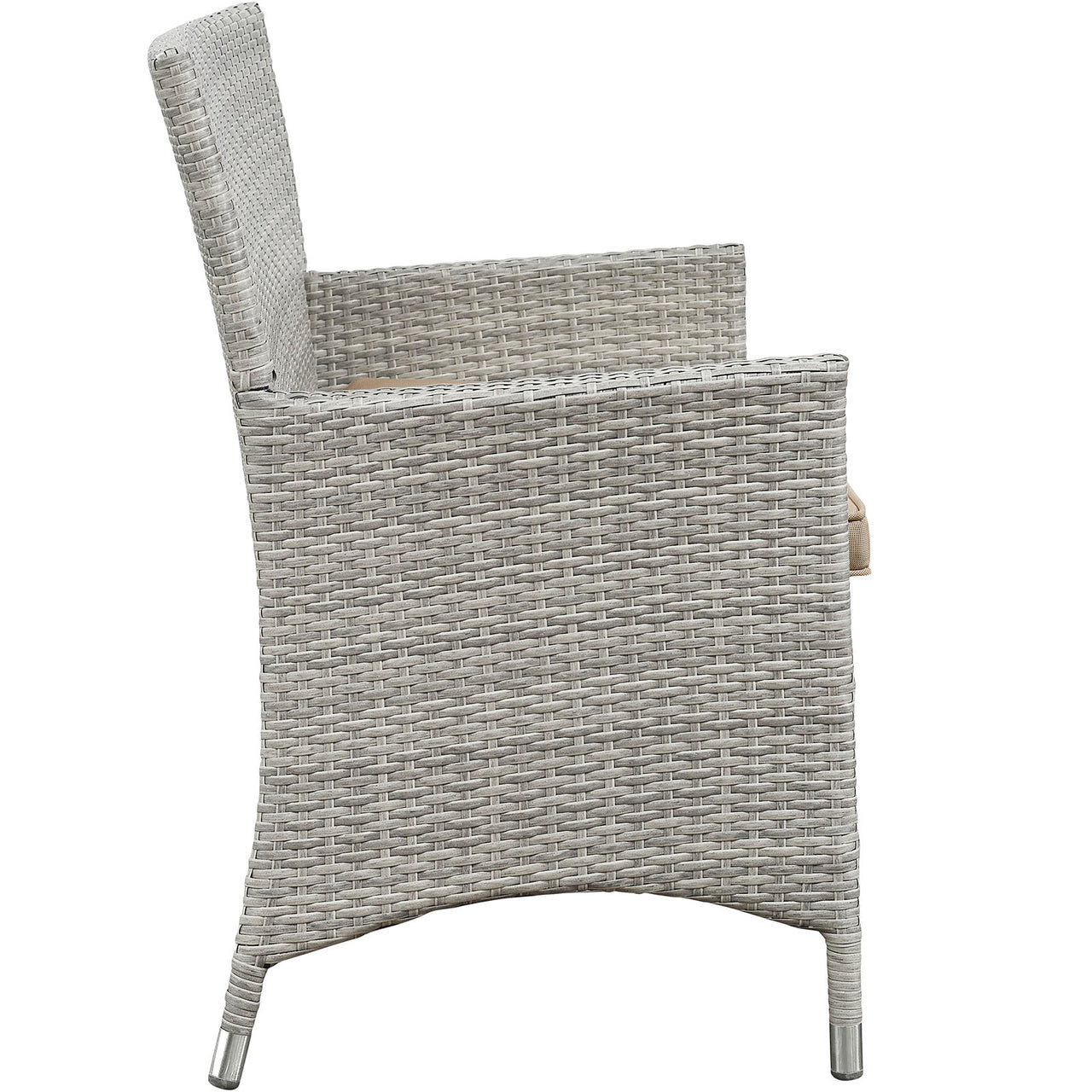 Bridge 4 Piece Outdoor Patio Conversation Set, Light Gray & Beige