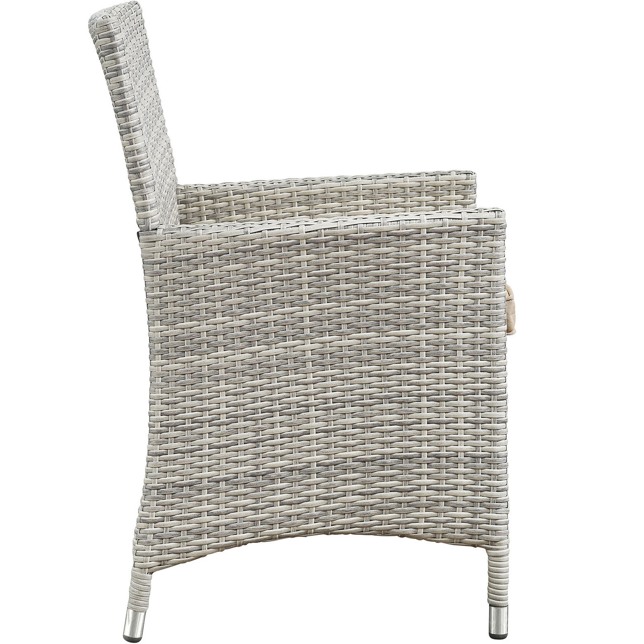 Bridge 4 Piece Outdoor Patio Conversation Set, Light Gray & Beige