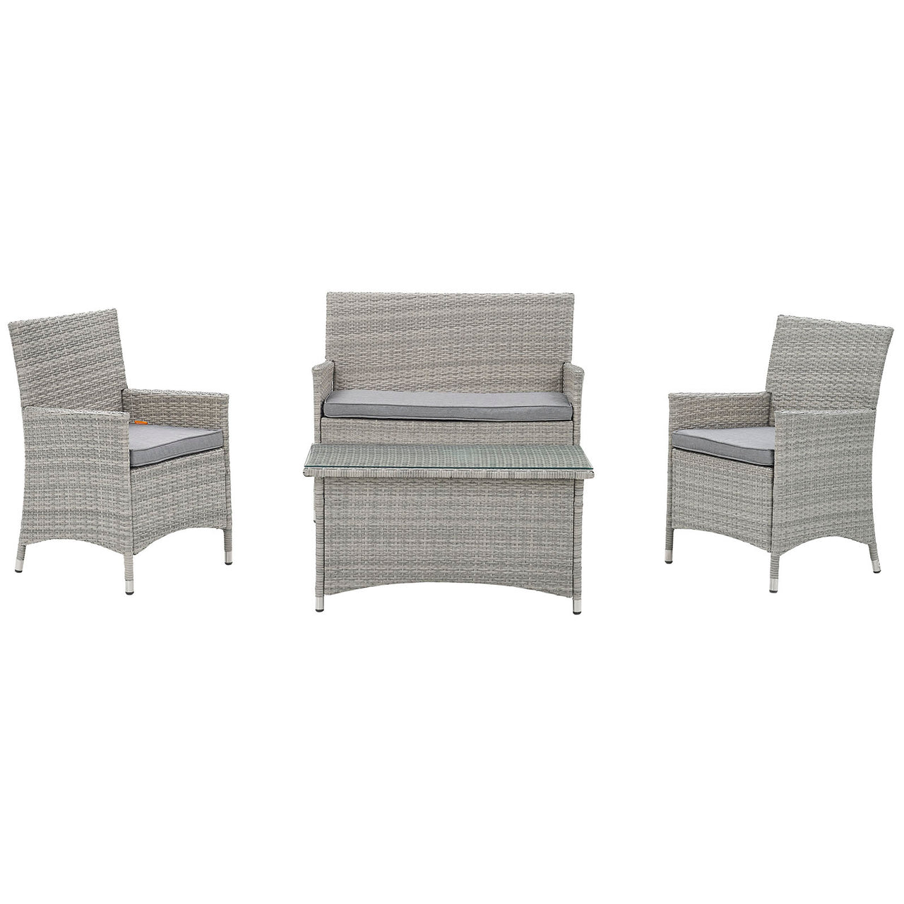 Briallen 4-Piece Alfresco Conversation Set, Light Gray & Gray