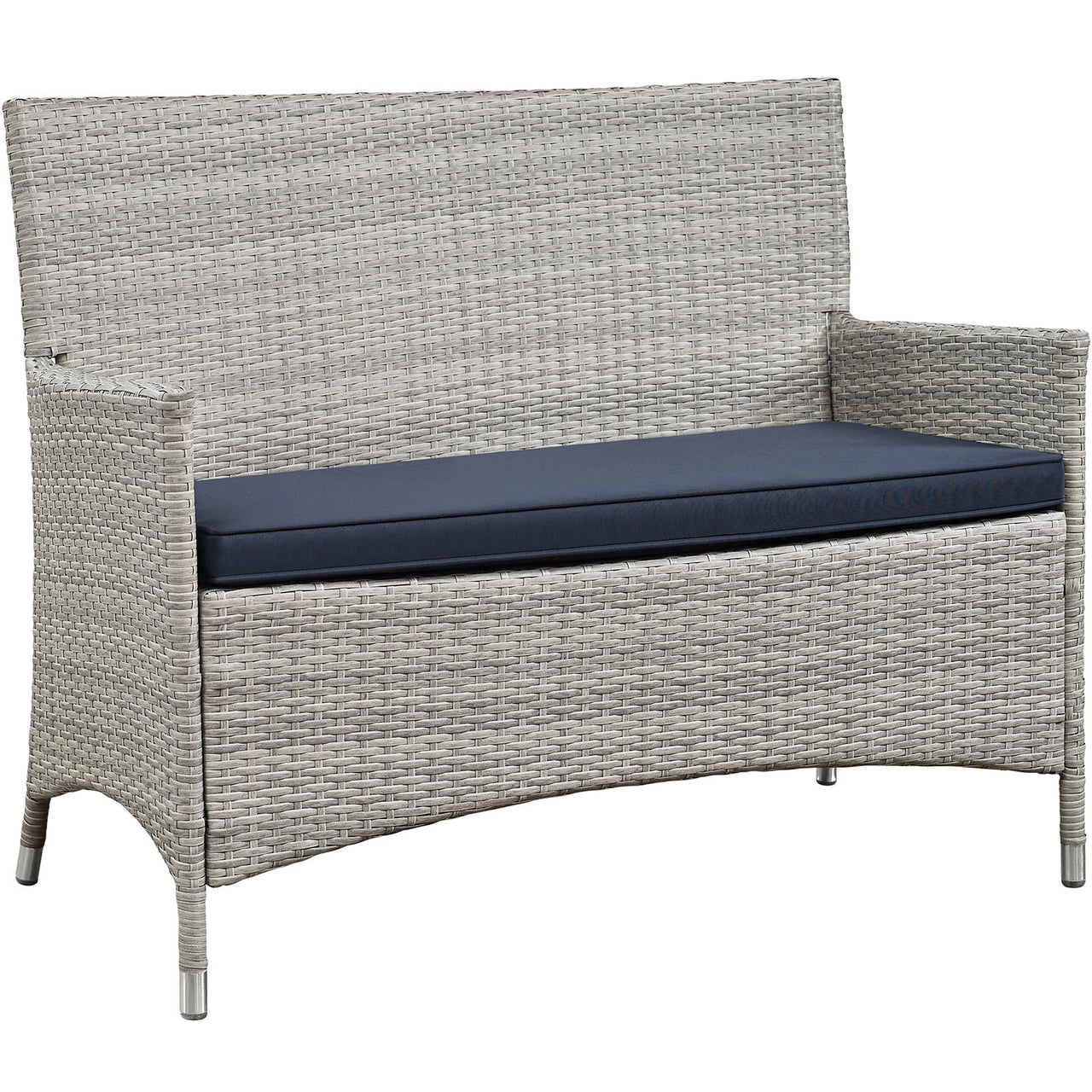 Briallen 4-Piece Alfresco Conversation Set, Light Gray & Navy