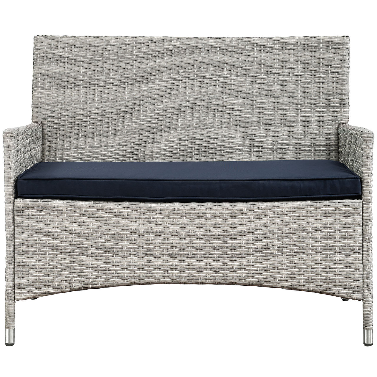 Briallen 4-Piece Alfresco Conversation Set, Light Gray & Navy