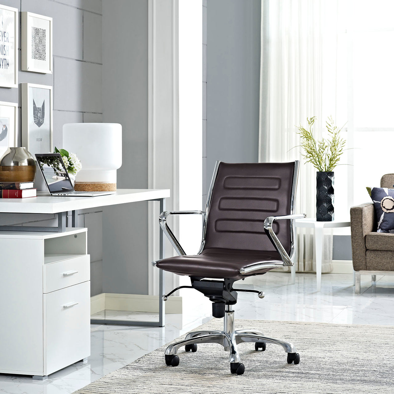 Altura Mid-Back Office Chair, Brown