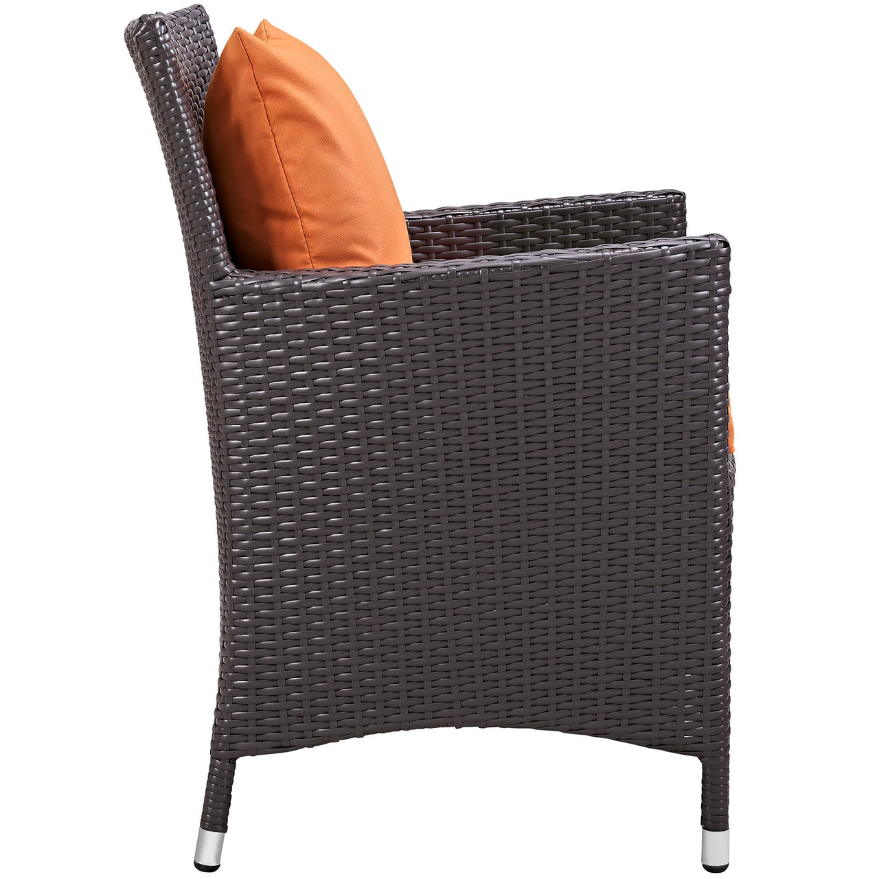 Convene 9 Piece Outdoor Patio Dining Set, Espresso & Orange