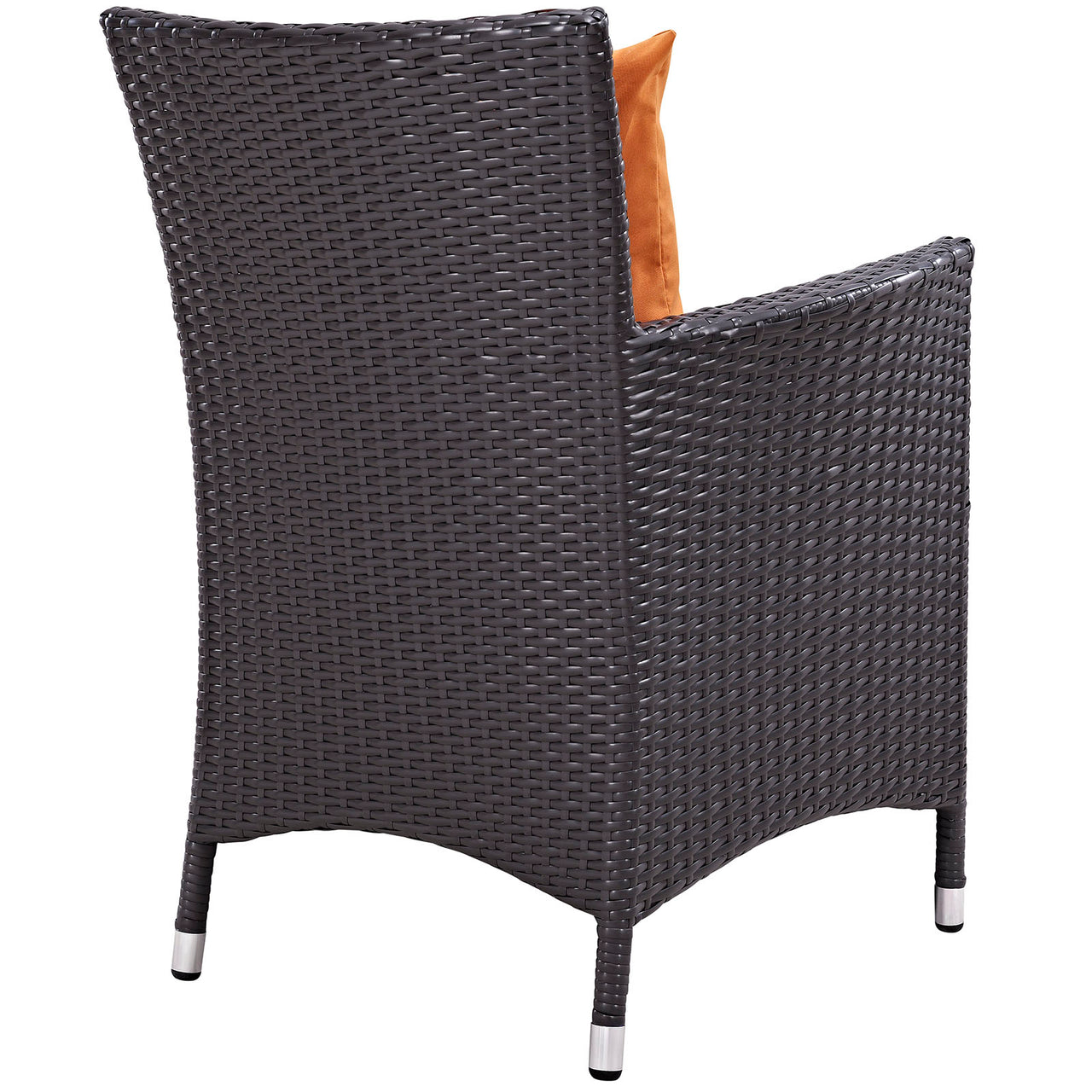 Convene 9 Piece Outdoor Patio Dining Set, Espresso & Orange