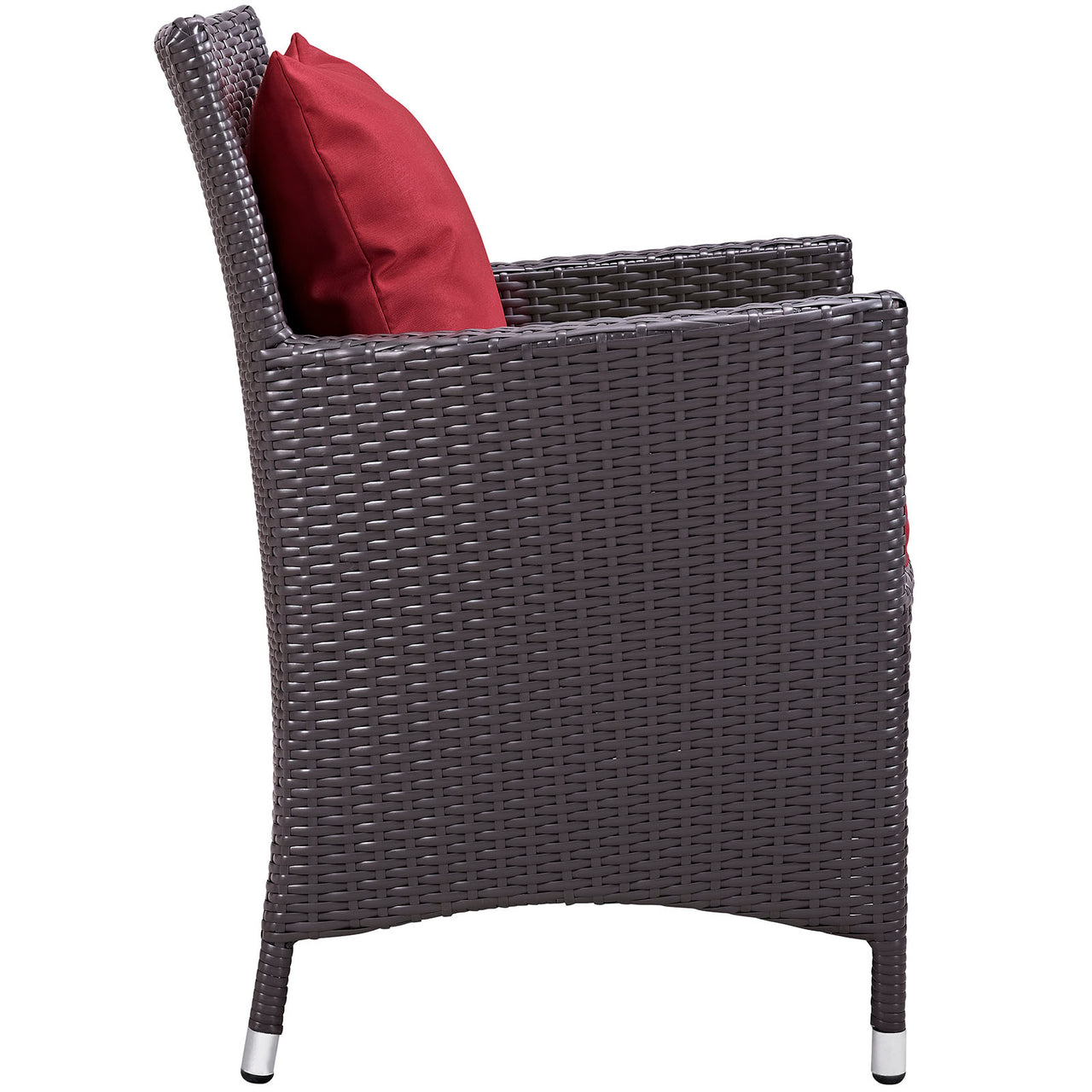 Convene 9 Piece Outdoor Patio Dining Set, Espresso & Red