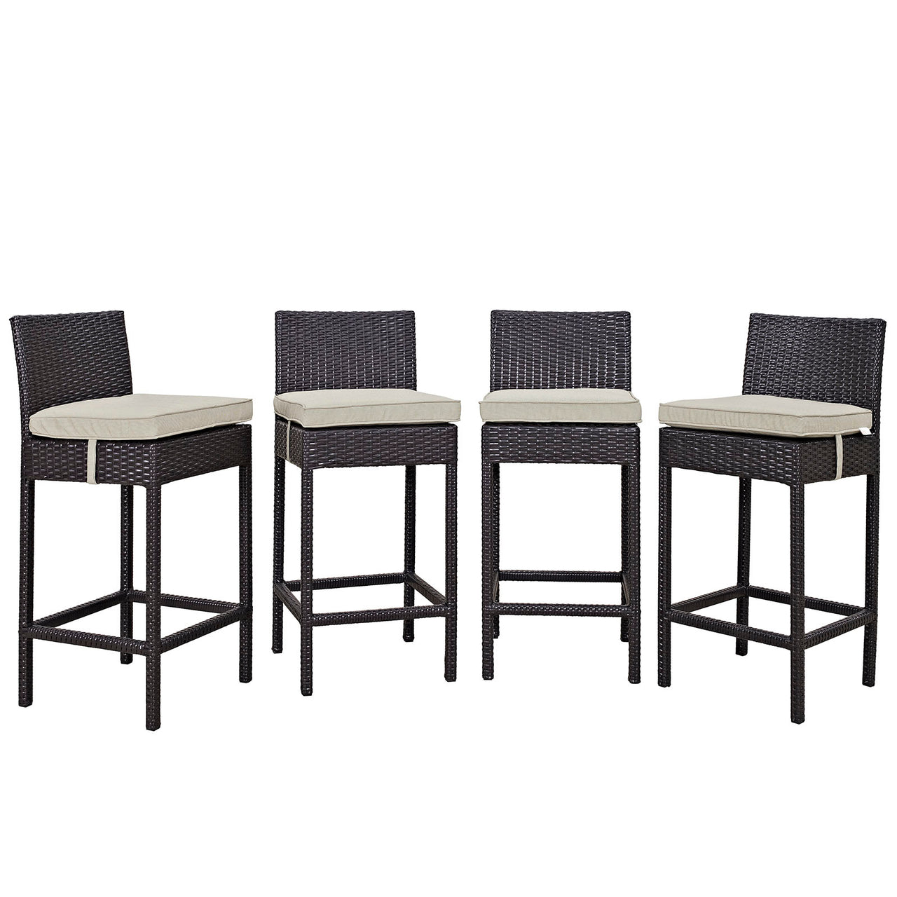 Conversation 4-Piece Alfresco Pub Set, Espresso & Beige