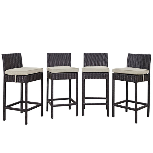 Conversation 4-Piece Alfresco Pub Set, Espresso & Beige