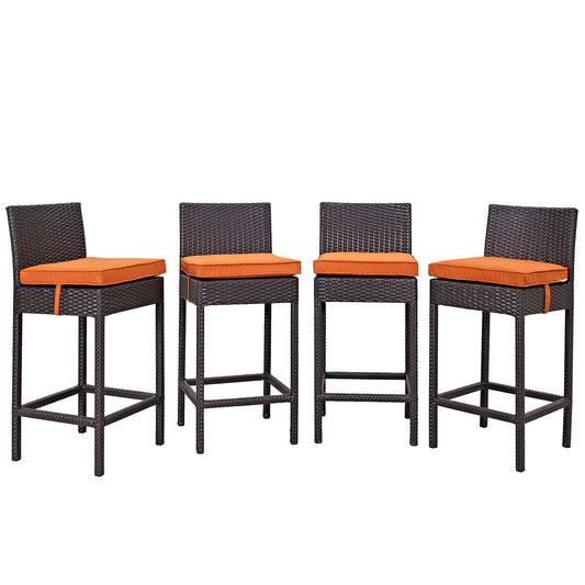 Conversation 4-Piece Alfresco Pub Set, Espresso & Orange