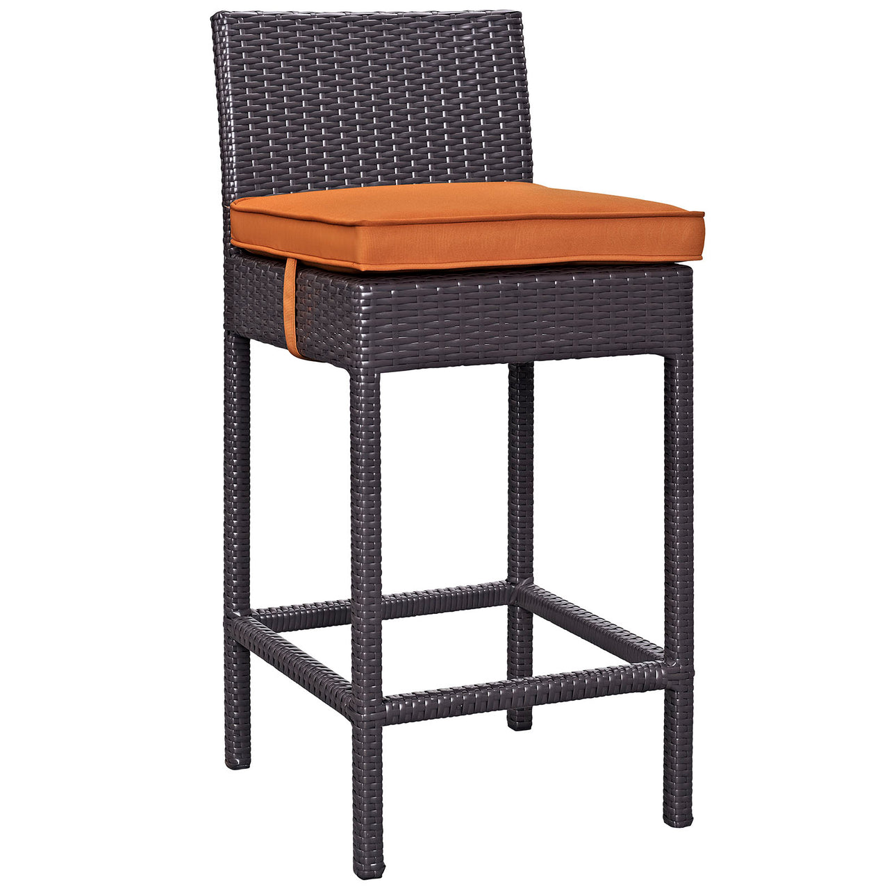 Convene 4 Piece Outdoor Patio Pub Set, Espresso & Orange