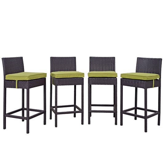 Conversation 4-Piece Alfresco Pub Set, Espresso & Peridot