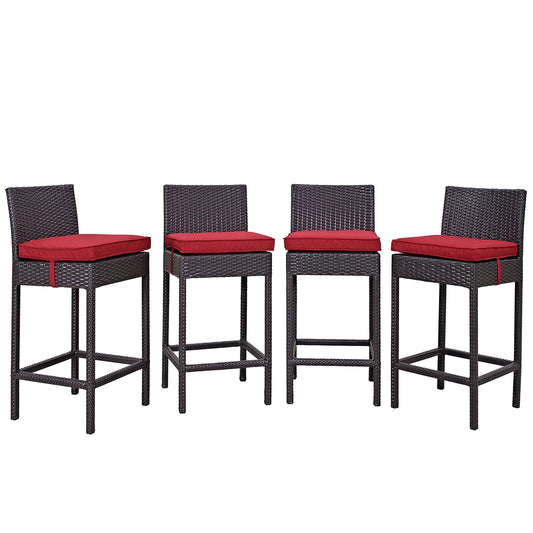 Conversation 4-Piece Alfresco Pub Set, Espresso & Red