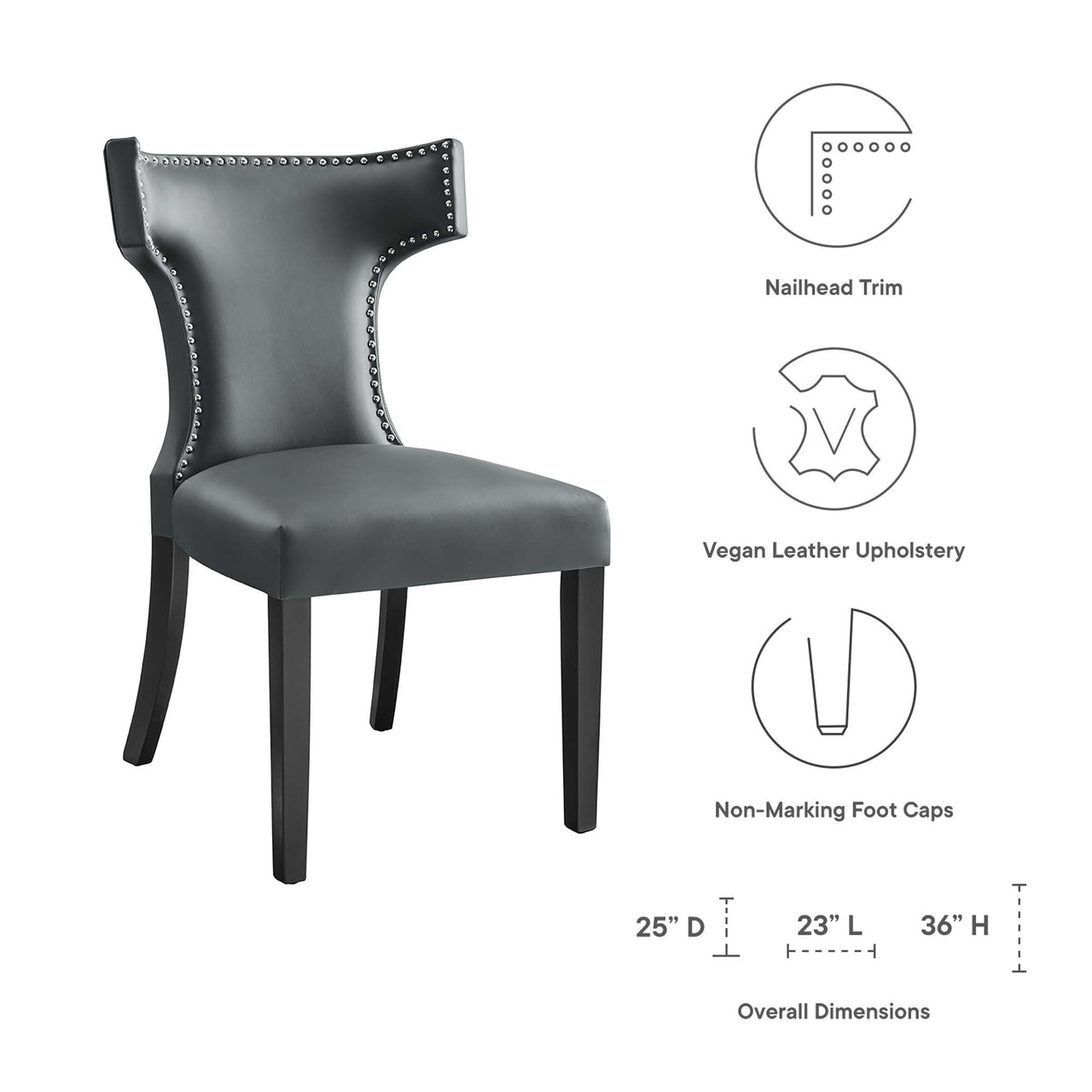 Vela Eco-Leather Dining Chair, Gray