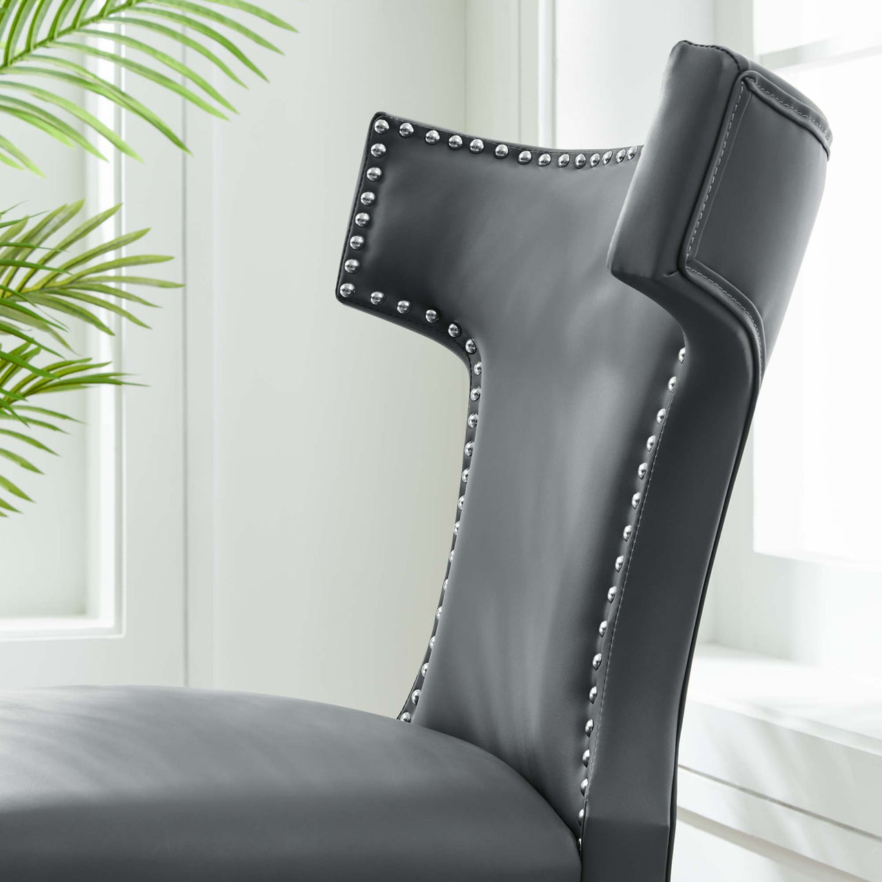 Vela Eco-Leather Dining Chair, Gray