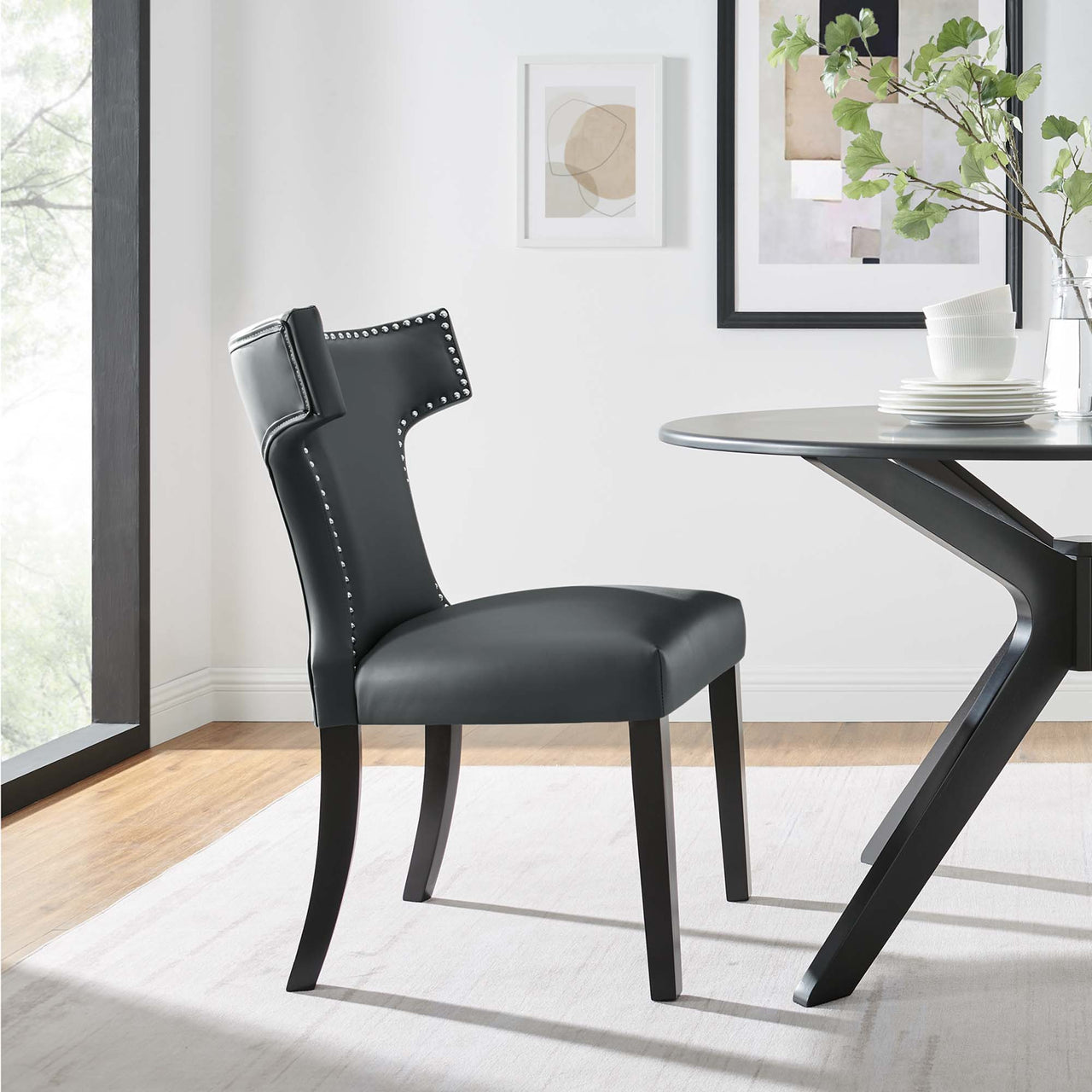 Vela Eco-Leather Dining Chair, Gray