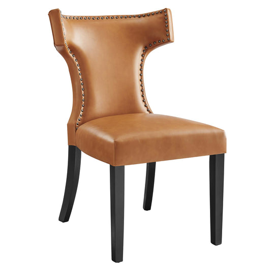 Vela Eco-Leather Dining Chair, Tan