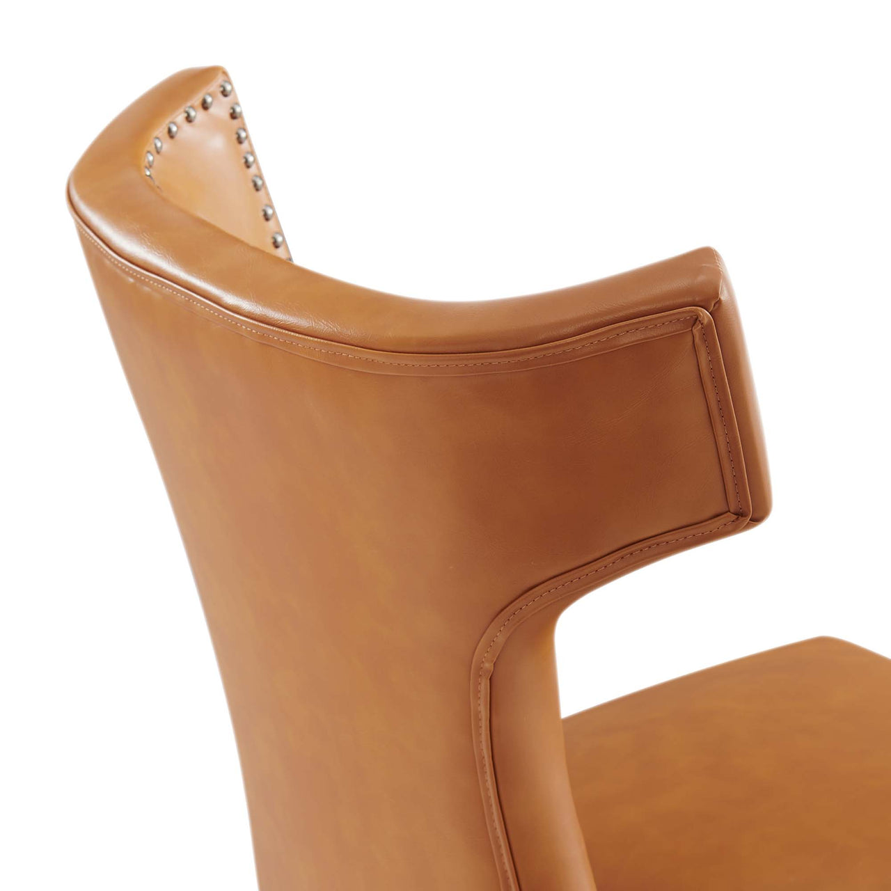 Curve Vegan Leather Dining Chair, Tan