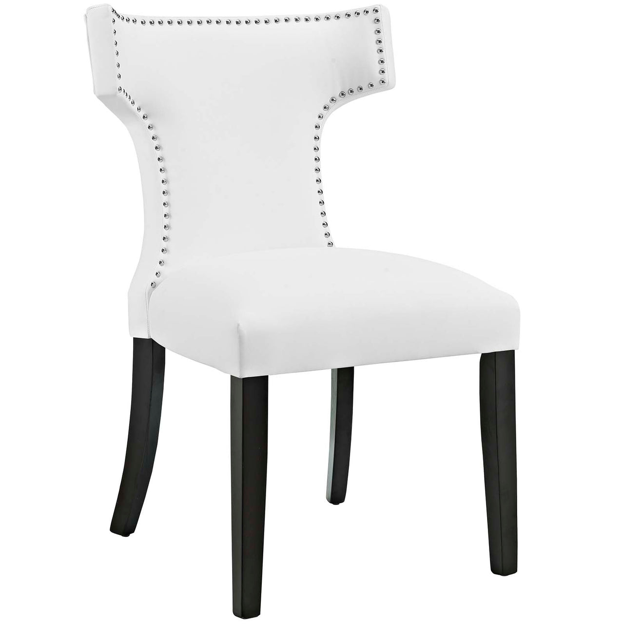 Curve Vegan Leather Dining Chair, White