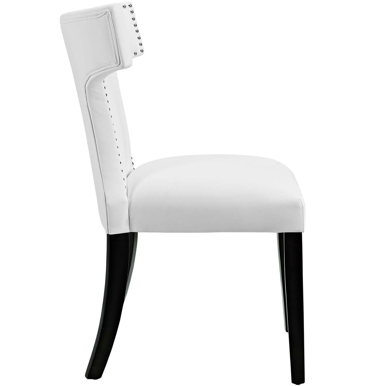 Curve Vegan Leather Dining Chair, White