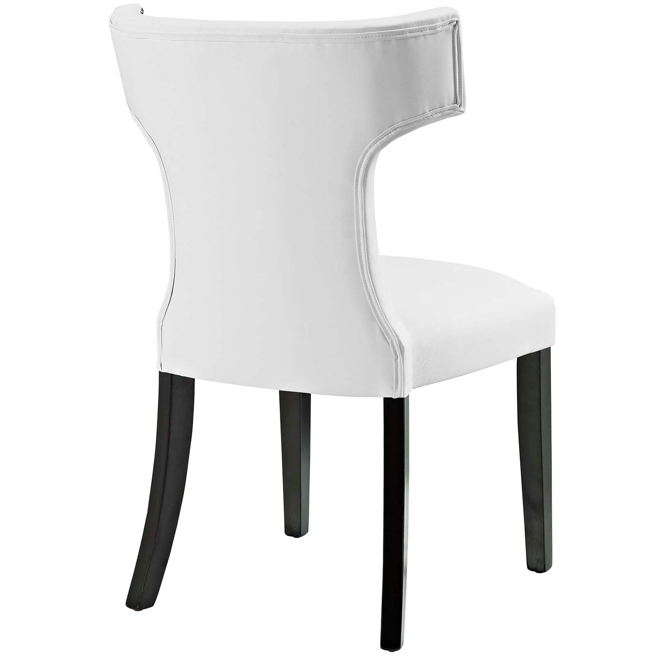 Curve Vegan Leather Dining Chair, White