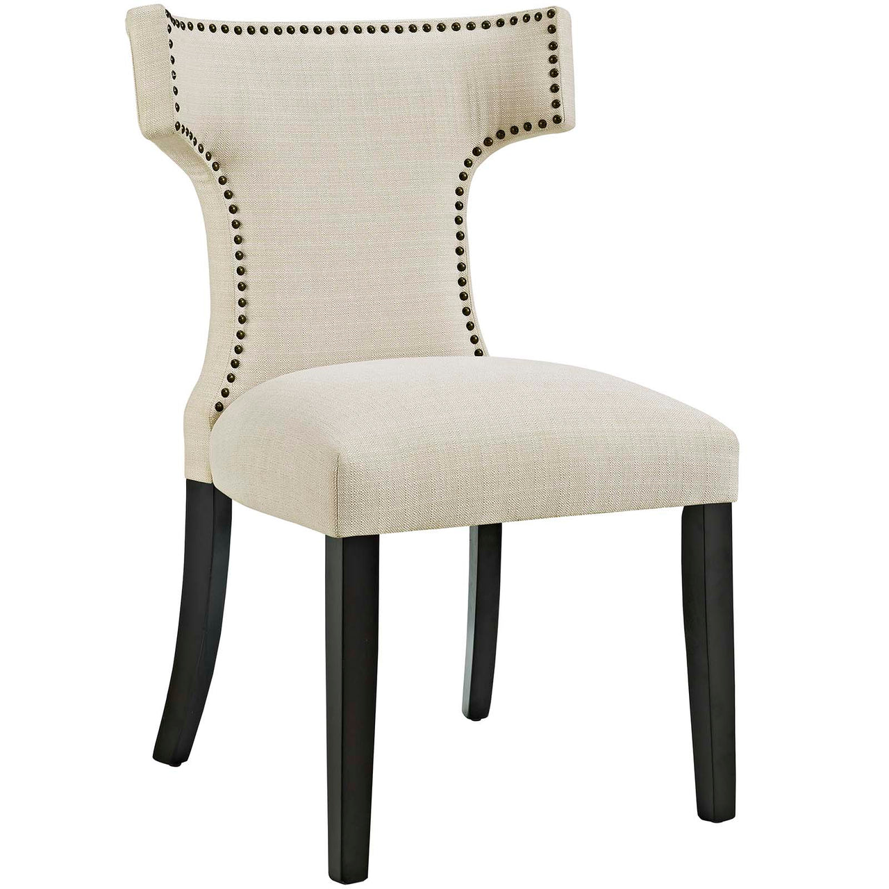 Curve Fabric Dining Chair, Beige