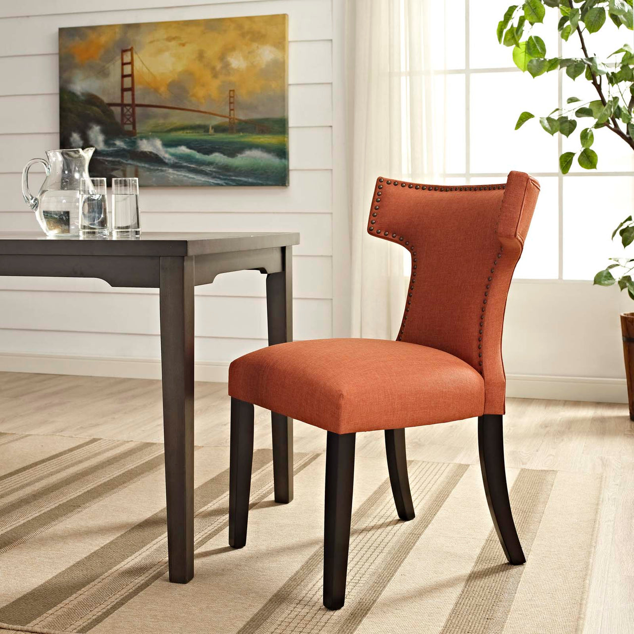 Vela Fabric Dining Chair, Orange