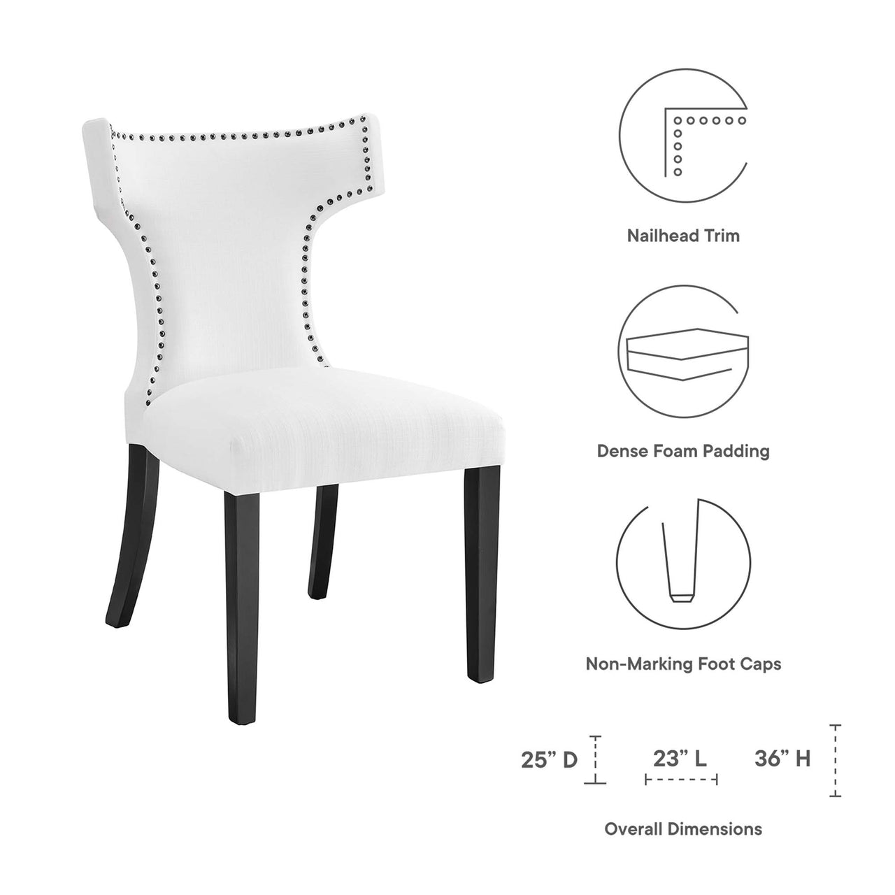 Vela Fabric Dining Chair, White