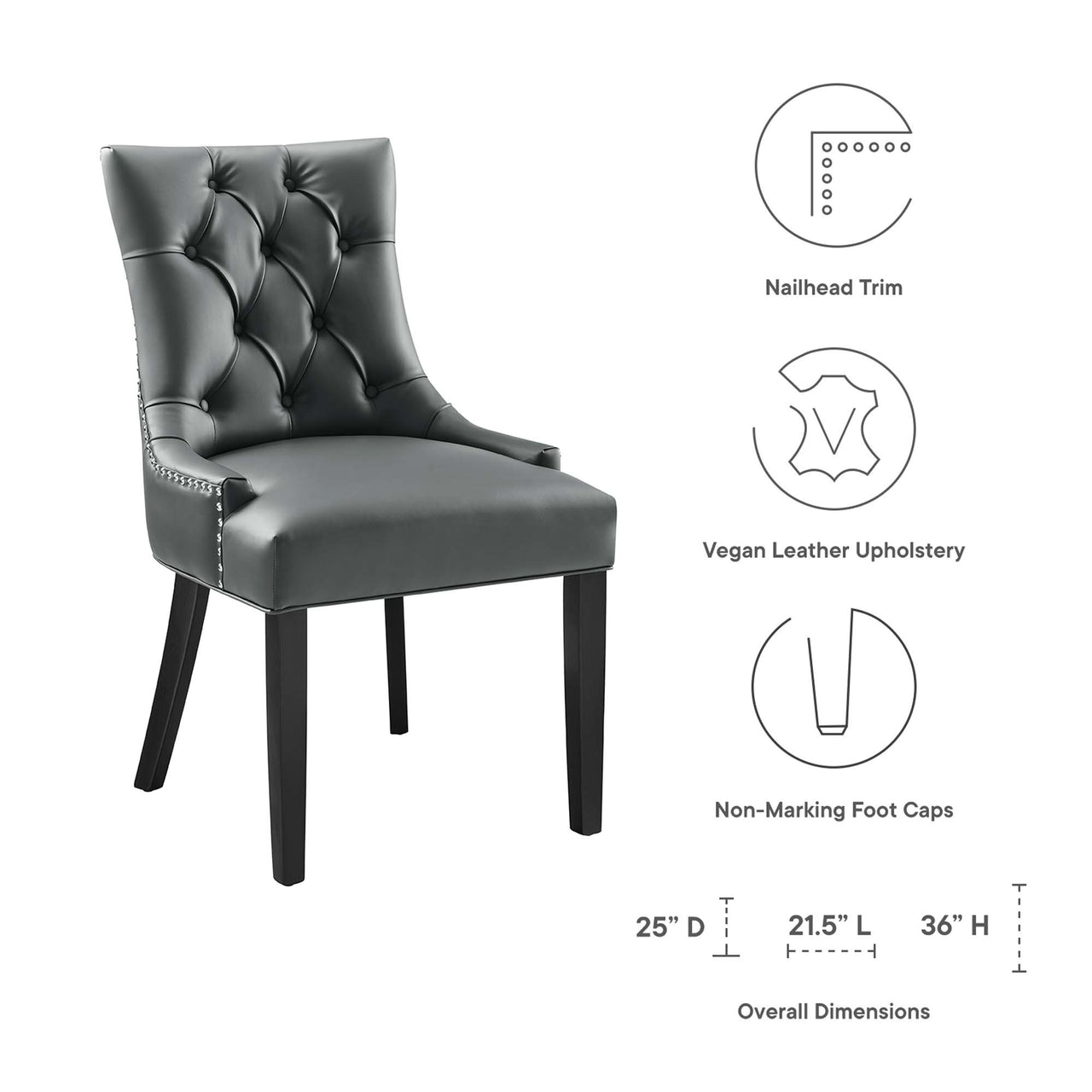 Cavell Eco-Leather Dining Chair, Gray