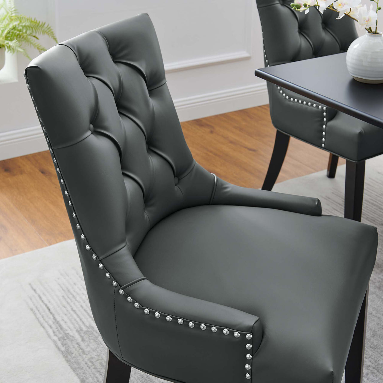 Cavell Eco-Leather Dining Chair, Gray