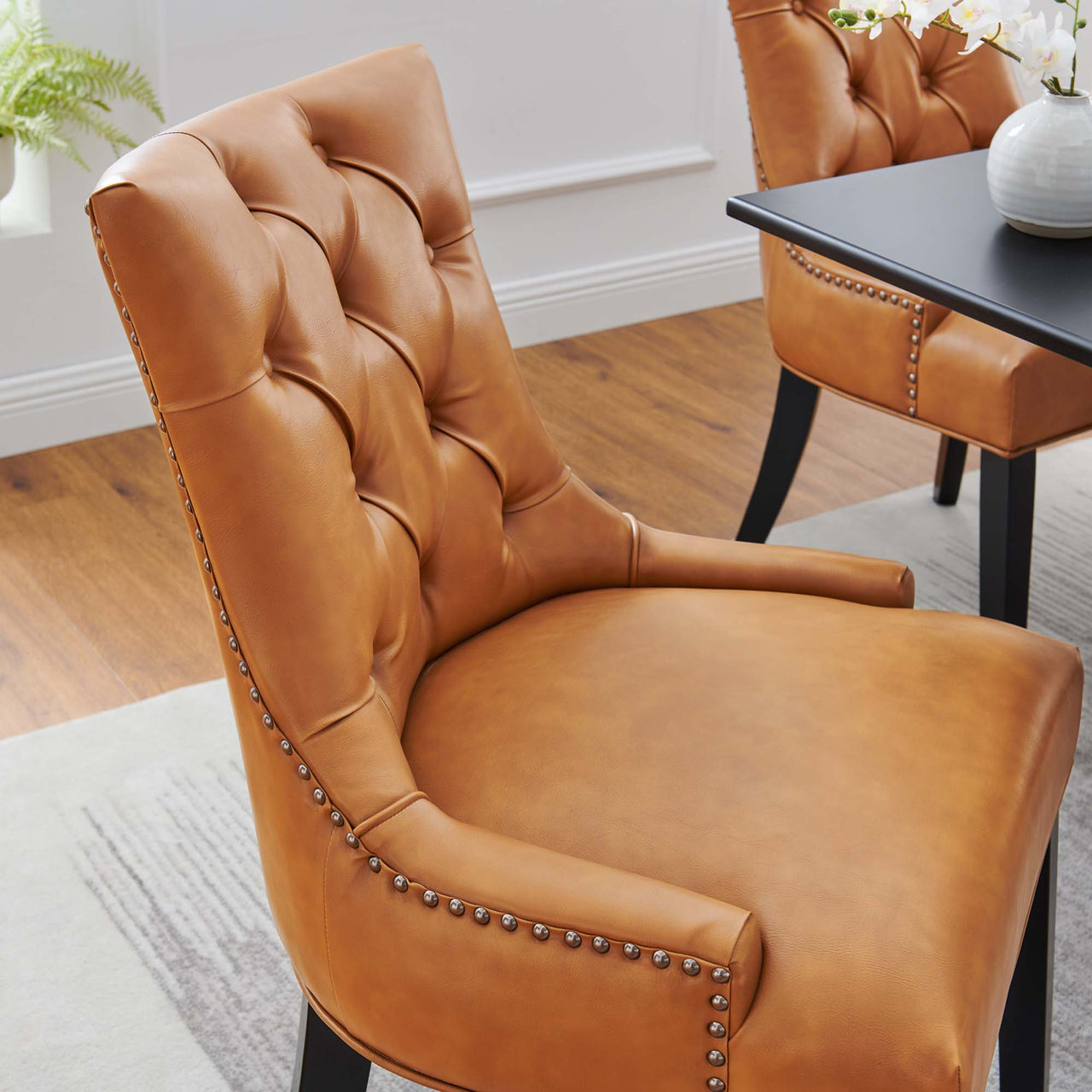 Cavell Eco-Leather Dining Chair, Tan