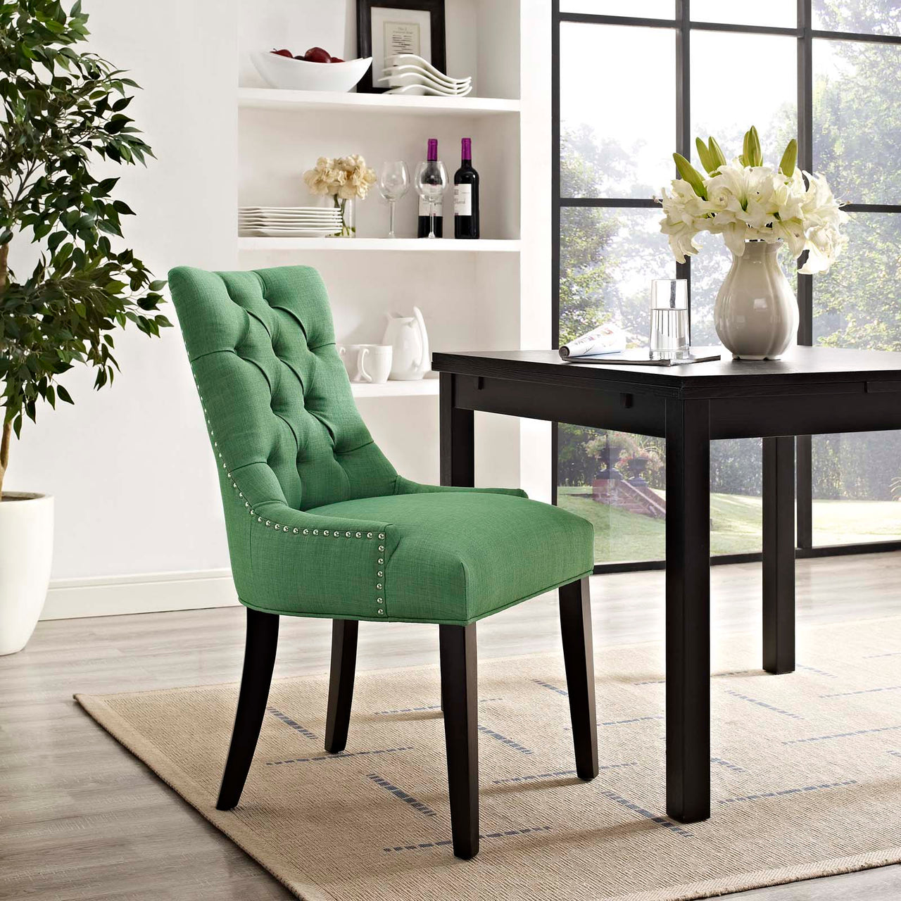 Cavell Fabric Dining Chair, Kelly Green