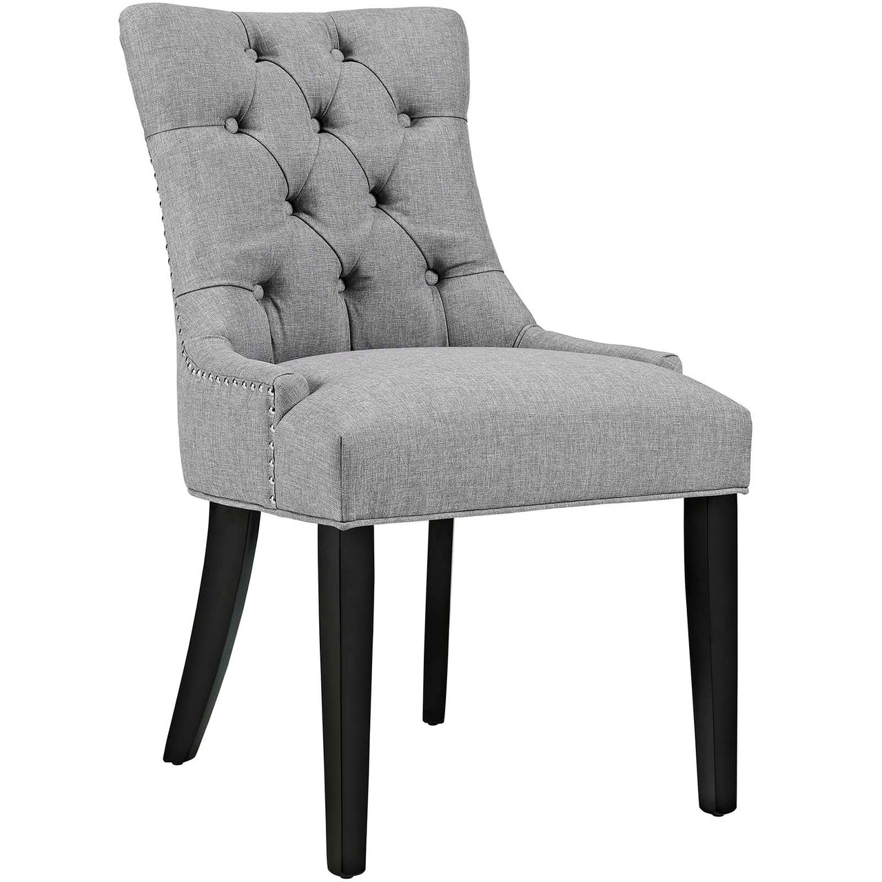 Regent Tufted Fabric Dining Chair, Light Gray