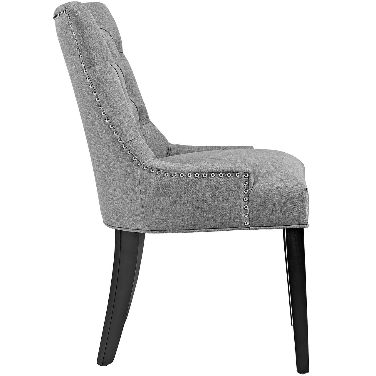Regent Tufted Fabric Dining Chair, Light Gray