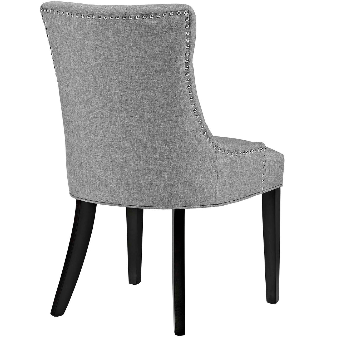 Regent Tufted Fabric Dining Chair, Light Gray