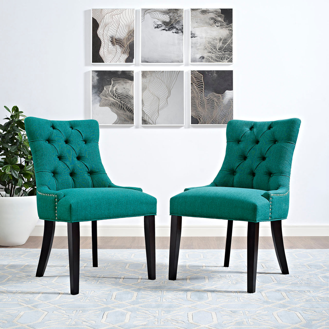 Cavell Fabric Dining Chair, Teal