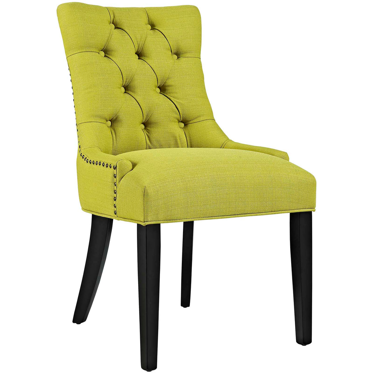 Regent Tufted Fabric Dining Chair, Chartreuse