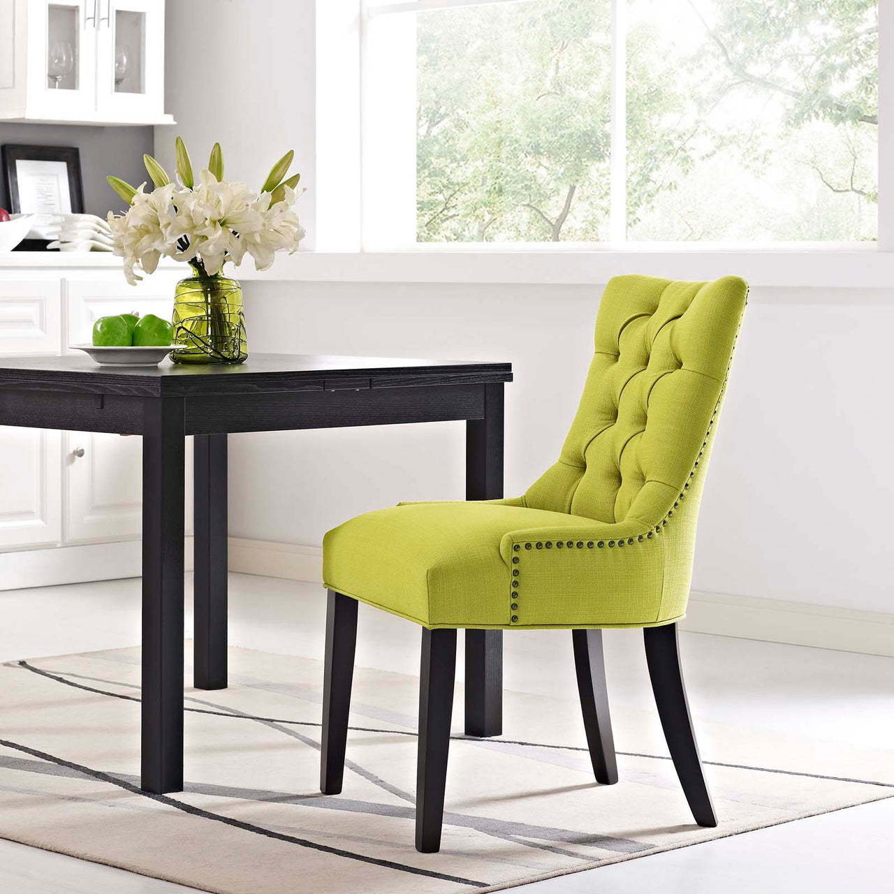 Regent Tufted Fabric Dining Chair, Chartreuse
