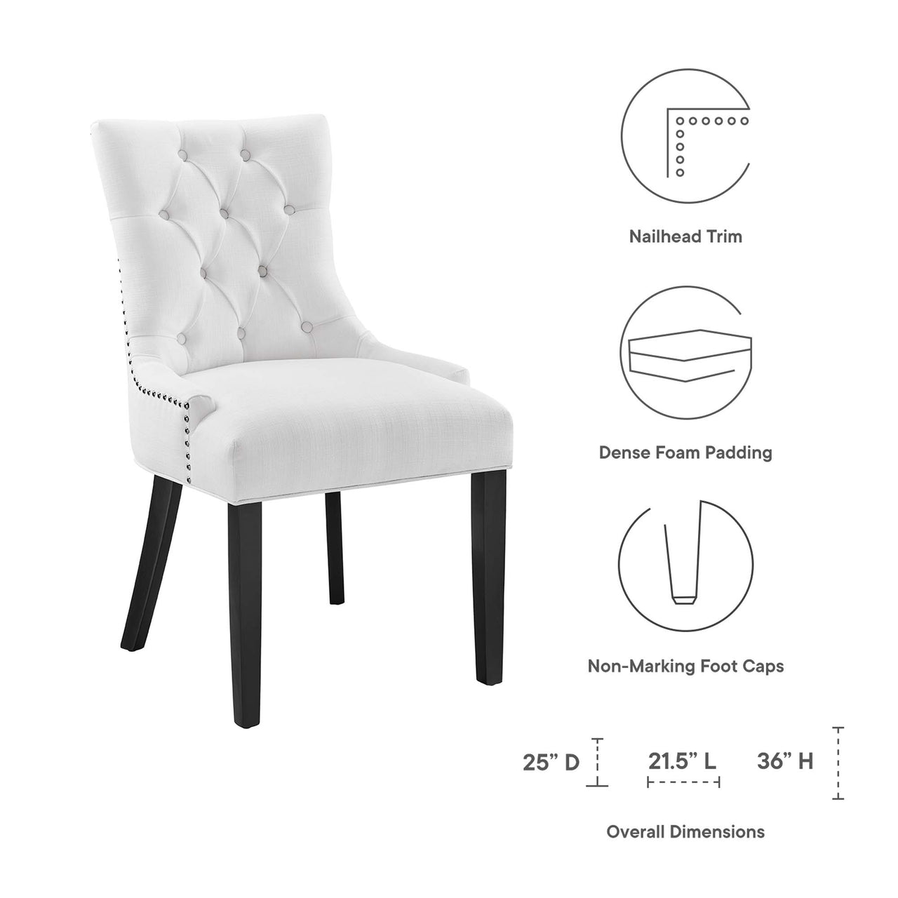 Cavell Fabric Dining Chair, White