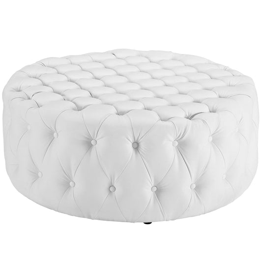 Love Eco-Leather Ottoman, White