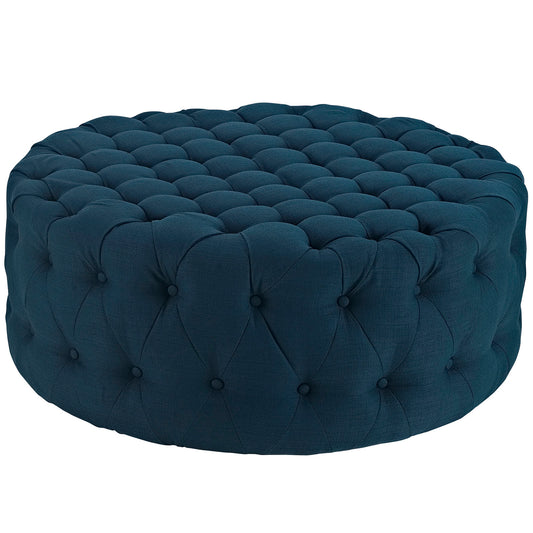 Love Fabric Ottoman, Azure